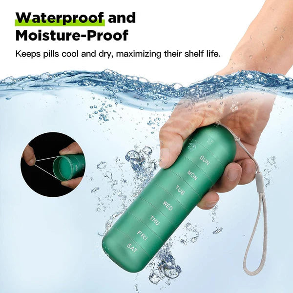 Aluminum 7 Days Portable Pill Organizer for Travel