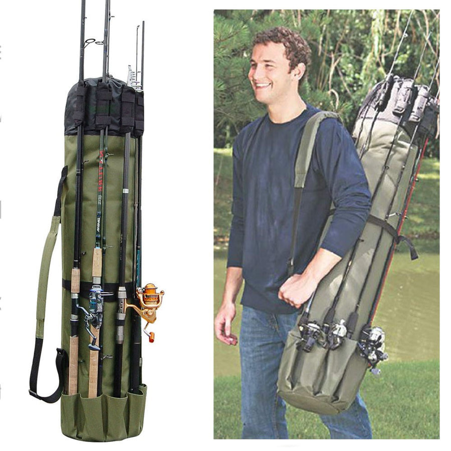 Portable Fishing Rod And Tackle Bag, Water-Resistant Oxford