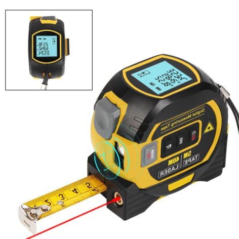 3-In-1 Infrared Laser Measuring Tape with Digital Display
