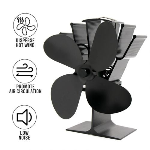 Heat Powered Fireplace Fan, Efficient Wood Stove Heat Circulator