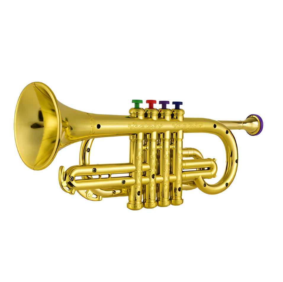Kids Trumpet Toy with Color-Coded Keys and Lightweight Durable Plastic, for Ages 3