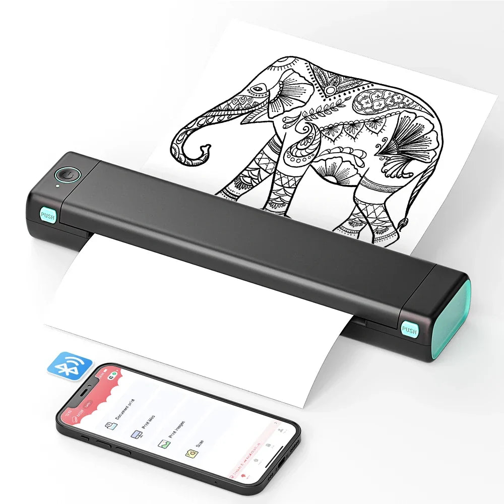 Portable Thermal Printer Wireless Bluetooth Compact Paper Printer