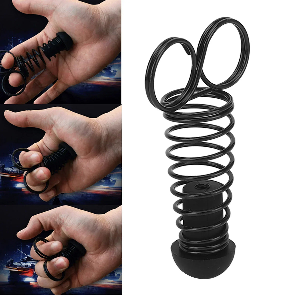 Finger Strengthener with Adjustable Resistance and Ergonomic Textured Grip, Carry Pouch