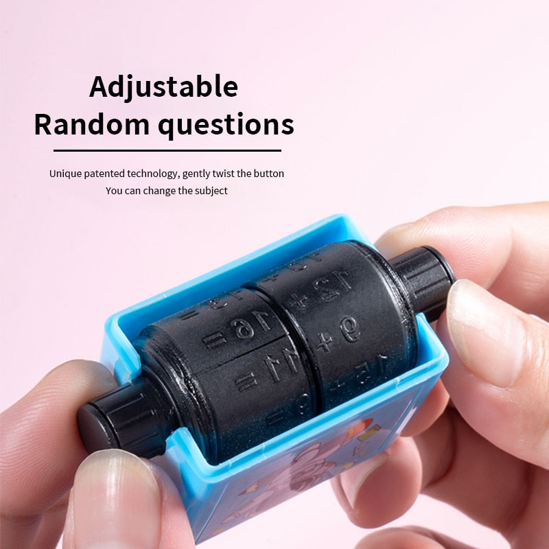 Math Question Roller with Rotating Bands and Rubber Grip, Compact Practice Tool