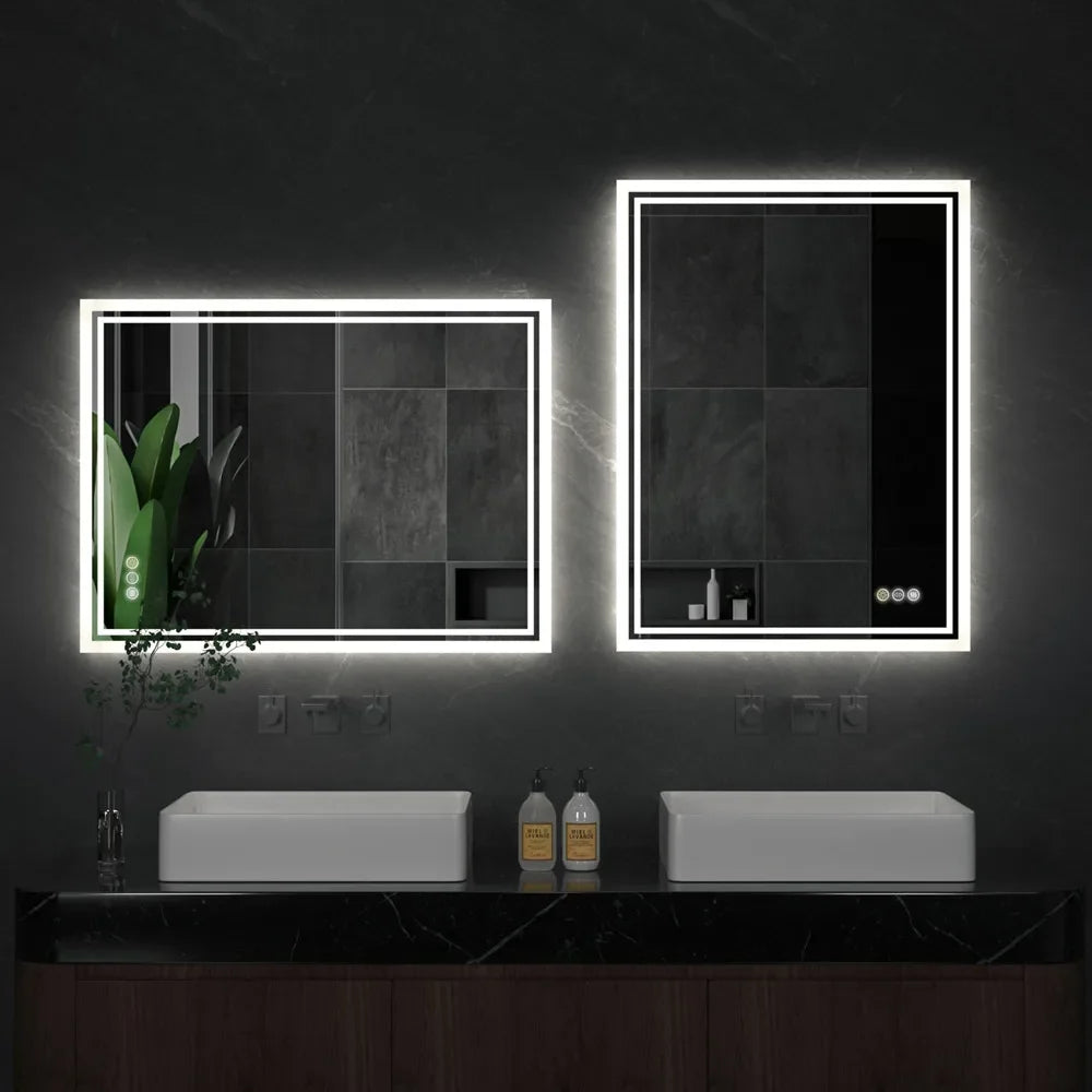 LuvoGlow | LED Bathroom Mirror | Frameless Dimmable with Anti-Fog