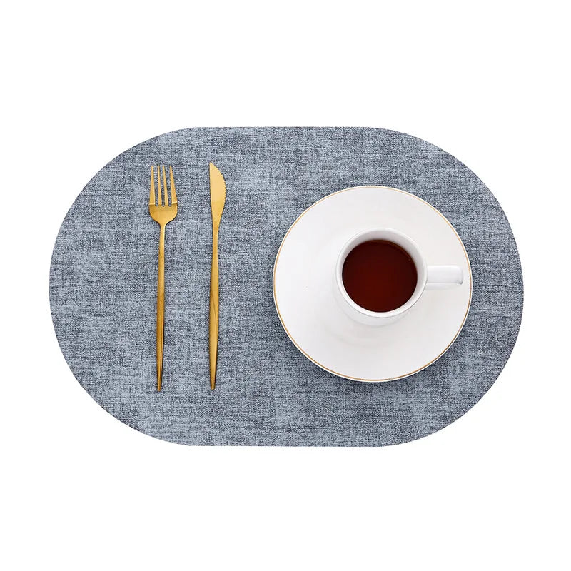 LinoMat | Oval Faux Leather Placemats | Heat Resistant &amp; Non-Slip