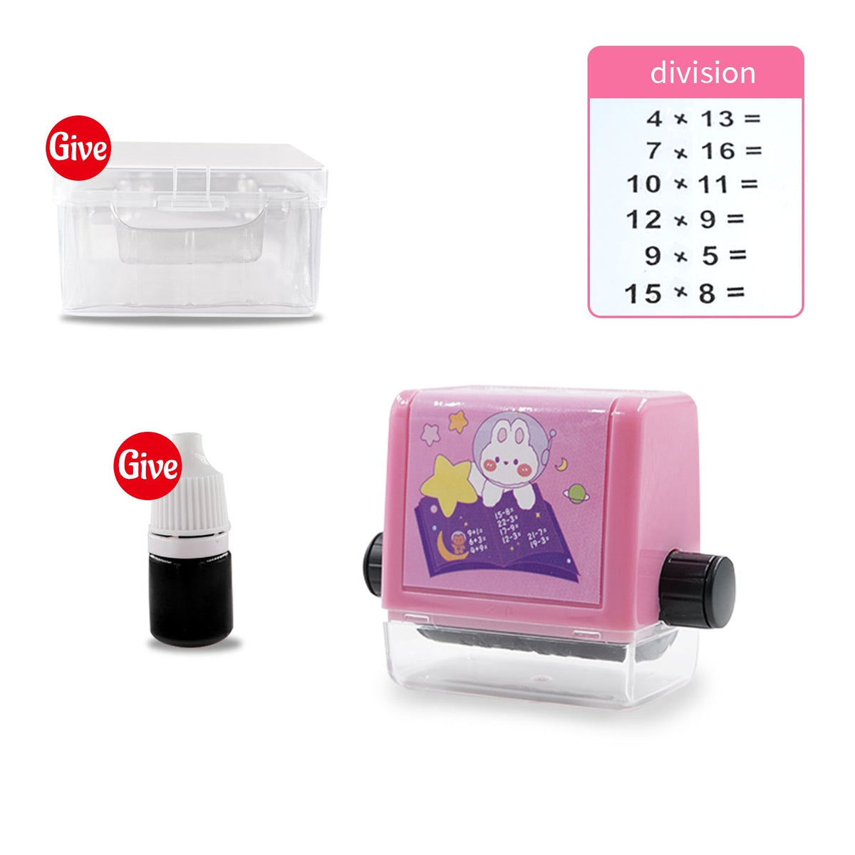 Math Question Roller with Rotating Bands and Rubber Grip, Compact Practice Tool