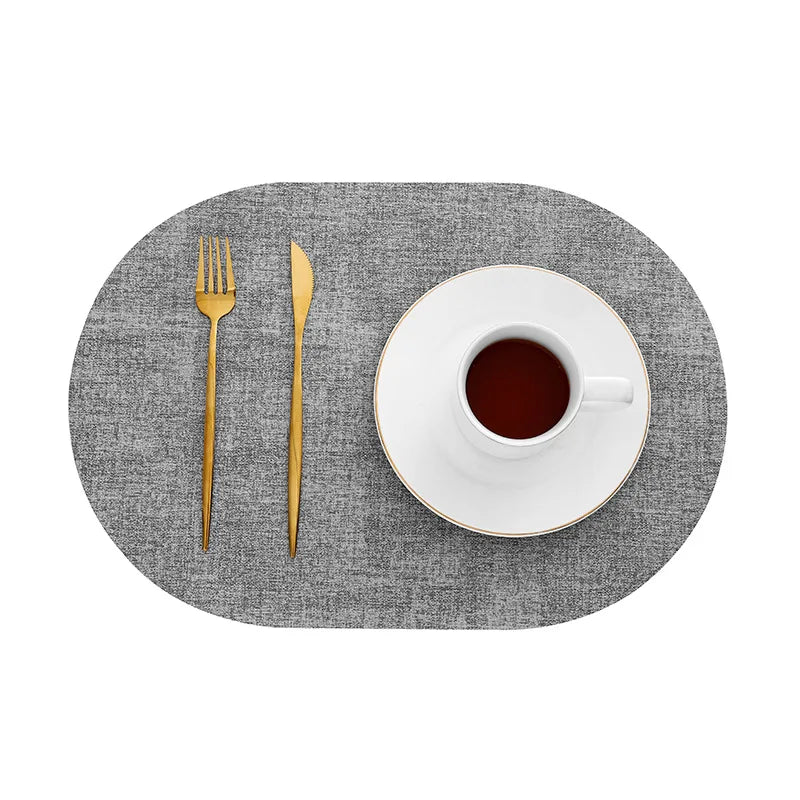 LinoMat | Oval Faux Leather Placemats | Heat Resistant &amp; Non-Slip