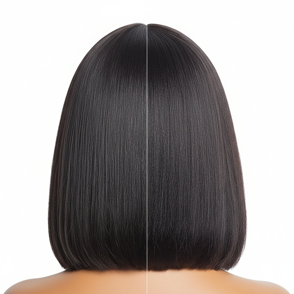 Hair Wig Glueless Bob Straight Yaki Lace Front Wig