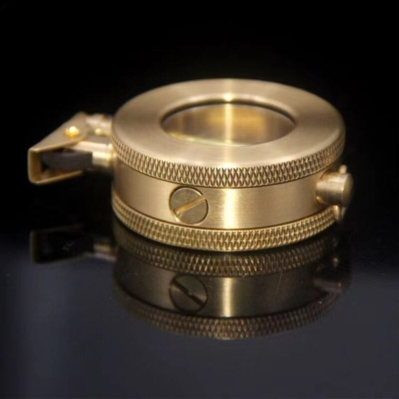 Refillable Kerosene Lighter with Flint Wheel Ignition and Brushed Metal Finish