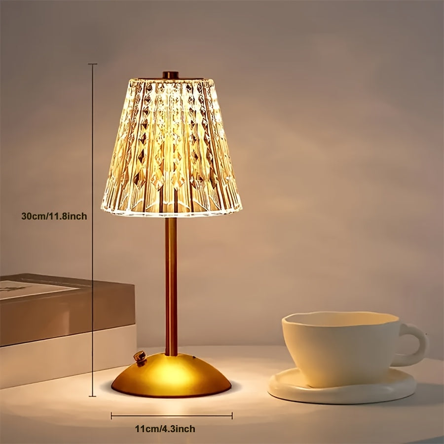 Crystal Touch Table Lamp | USB Rechargeable