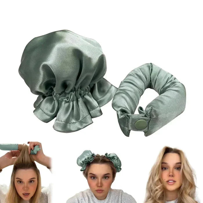 Heatless Hair Rollers with Satin Covers and Adjustable Buckles