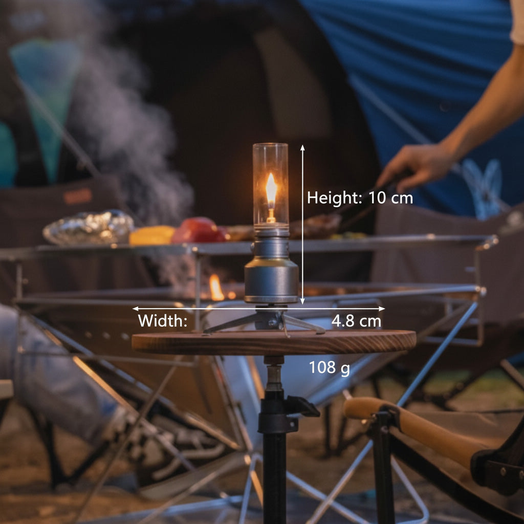 Camping Lantern with Adjustable Flame Control and Aluminum Body, Tempered Glass Globe