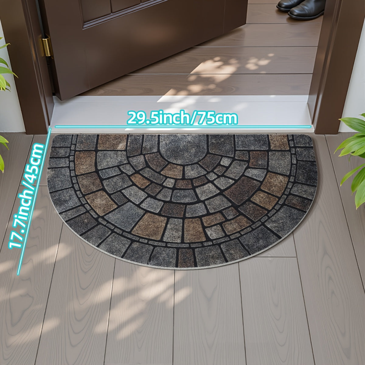 Half-Circle Mosaic Door Mat | Indoor & Outdoor Use