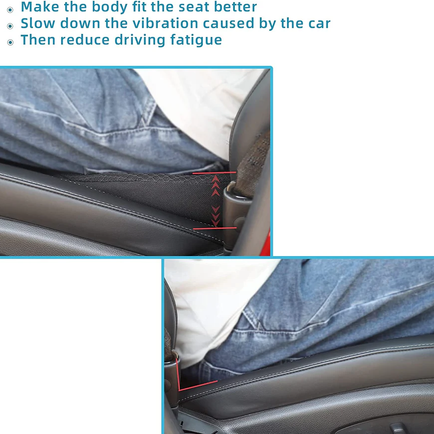 Memory Foam Seat Cushion with 3.5-Inch Lift and Pressure-Reducing Contour, Removable Cover