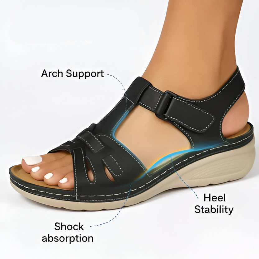 Orthopedic Sandals for Women with Contoured Insole and Adjustable Straps