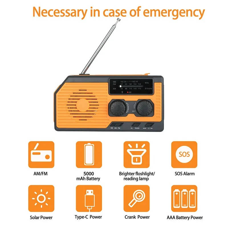 Solar Hand Crank Emergency Radio