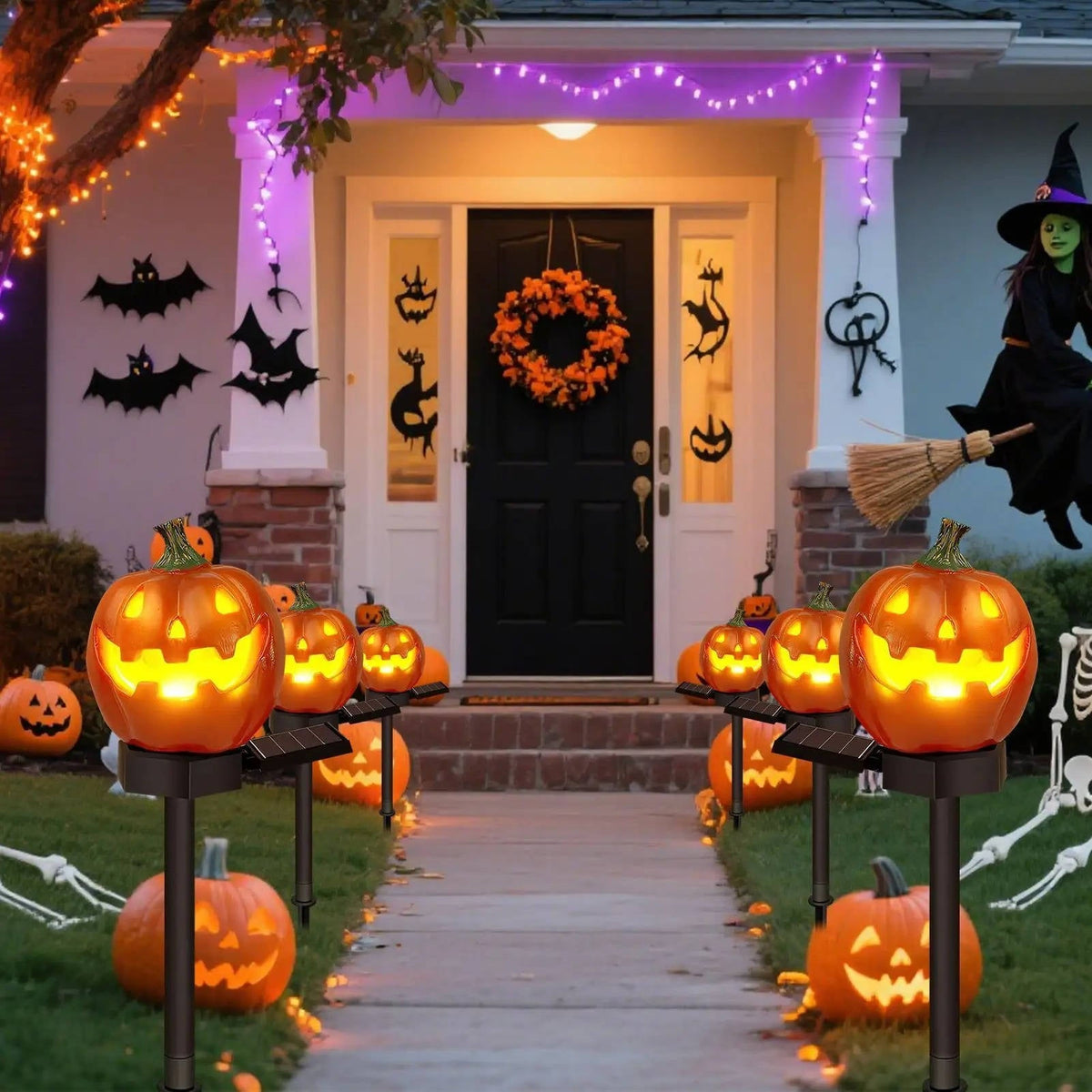 Light Up Pumpkin Decor Halloween Pathway Lights