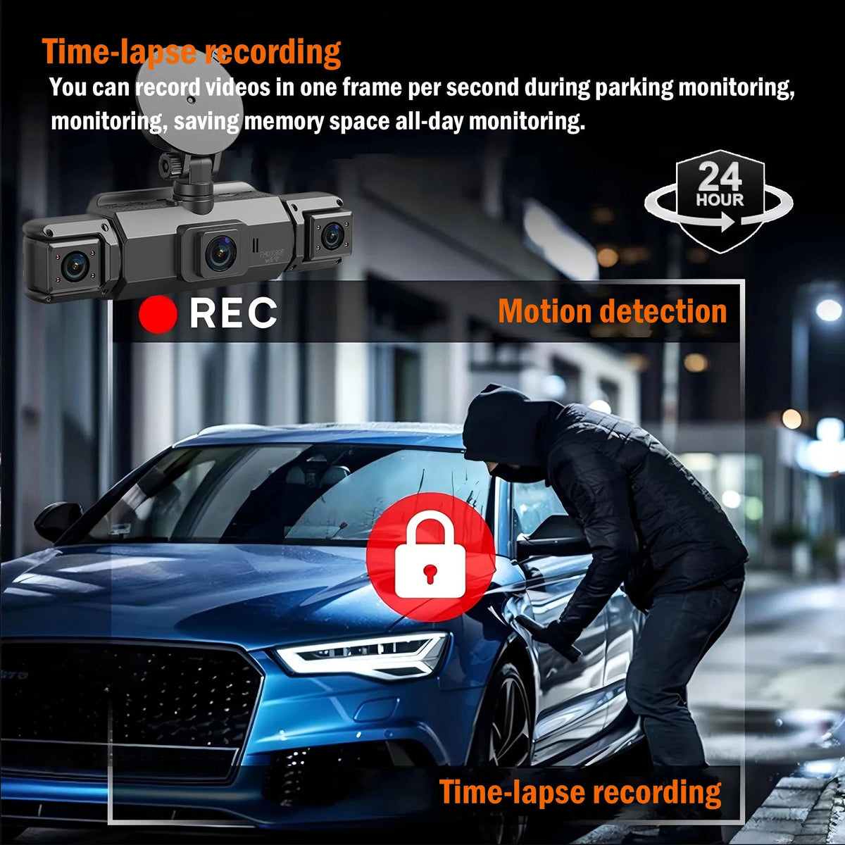 Wireless Car Dash Cam Front And Rear With Night Vision
