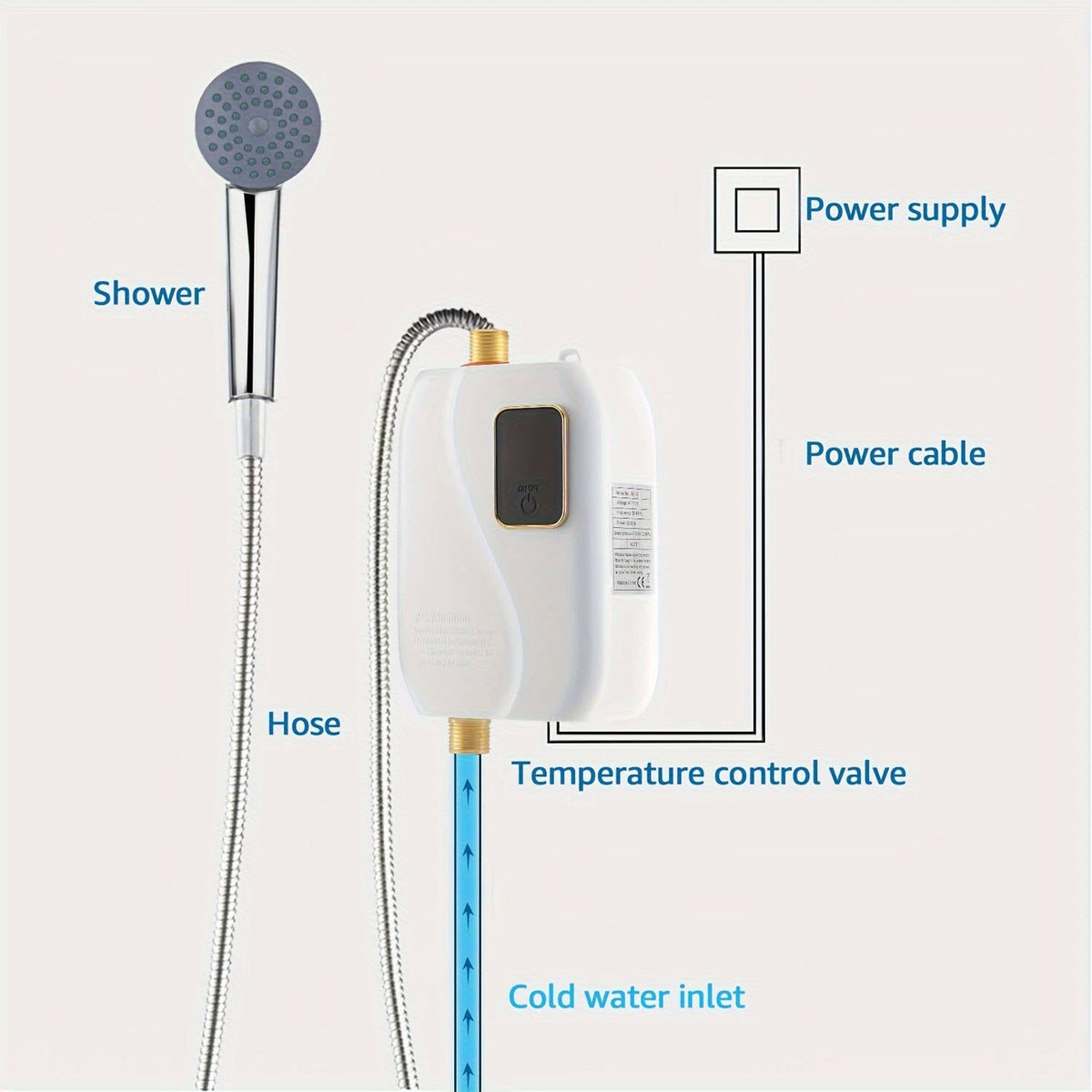 Water Heater Electric 110V, 3000W Instant Electric Water Heater, Under Sink on Demand Hot Water Heater with Digital Display