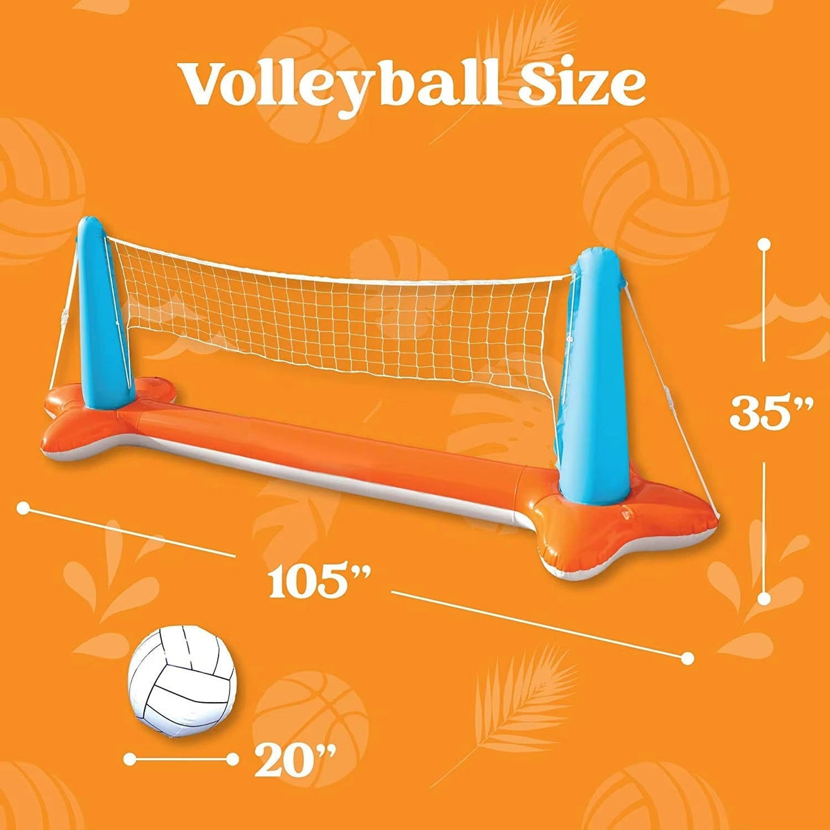 Inflatable Pool Volleyball Net, Pool Games for Kids and Adult, Included Basketball Hoops