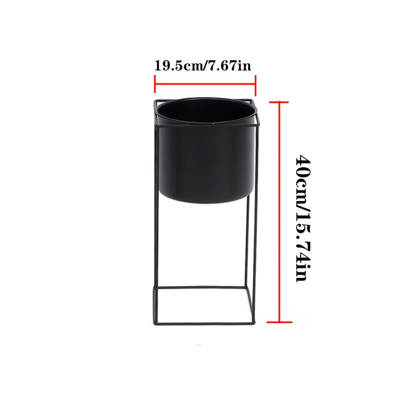 Metal Indoor Plant Stand | Modern Black Rectangular Plant Holder