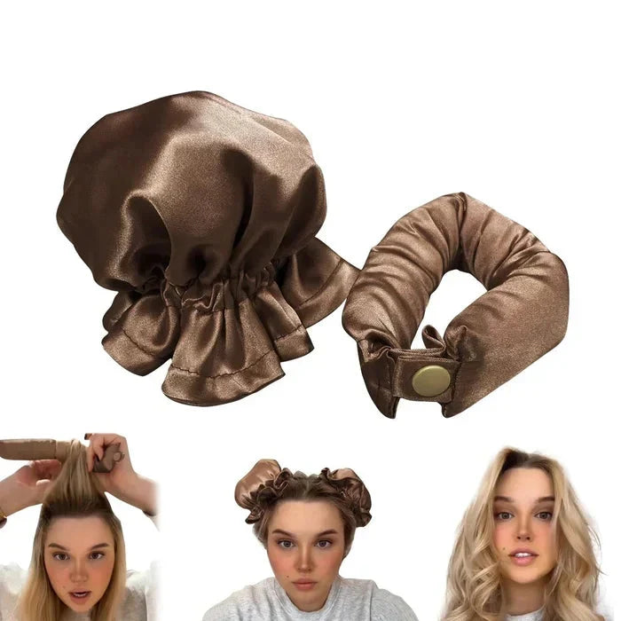 Heatless Hair Rollers with Satin Covers and Adjustable Buckles