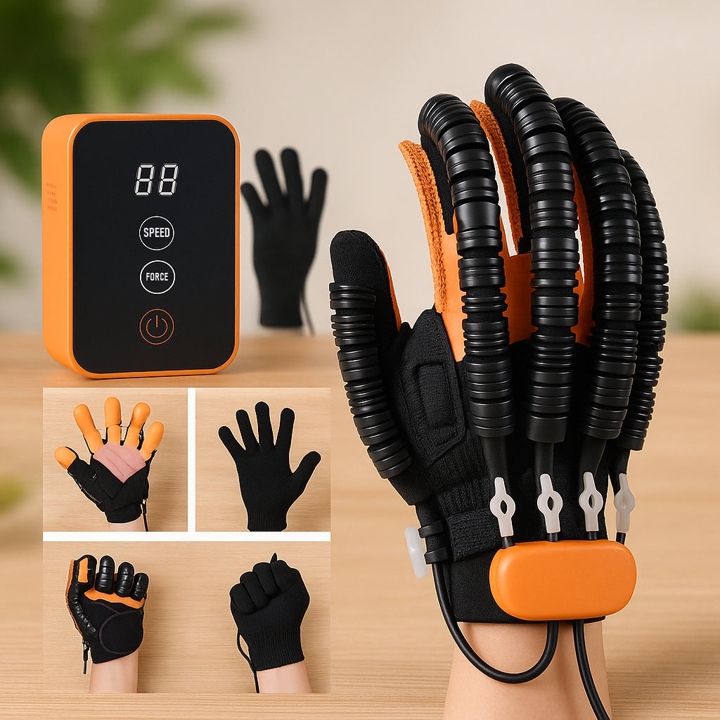 Hand Therapy Trainer Gloves with Adjustable Air Assist and Rechargeable Pump, 5 Levels
