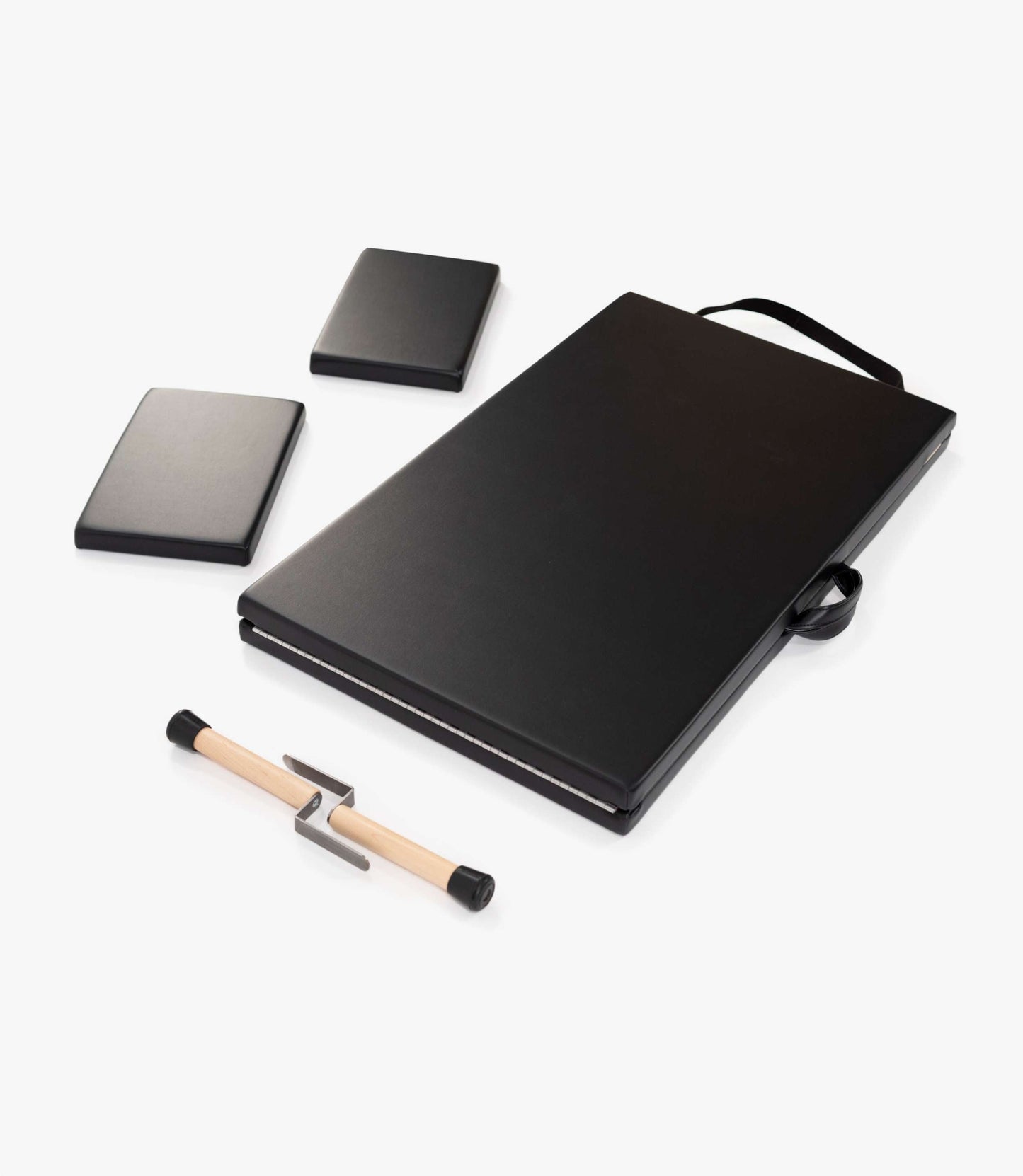 Classical Folding Pilates Mat with Side Pads & Wooden Handles