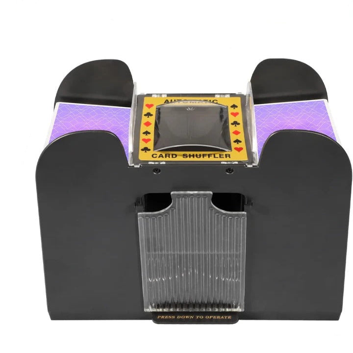 Automatic Card Shuffler with Dual Deck Capacity and Battery Power, Compact Portable Size