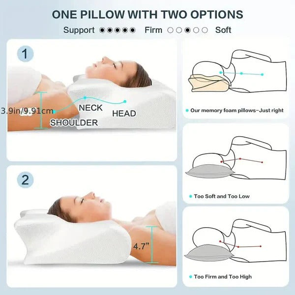 Professional Butterfly Shape Pillow with Armrests Ideal for Side and Back Sleepers with Specialized Cervical Support