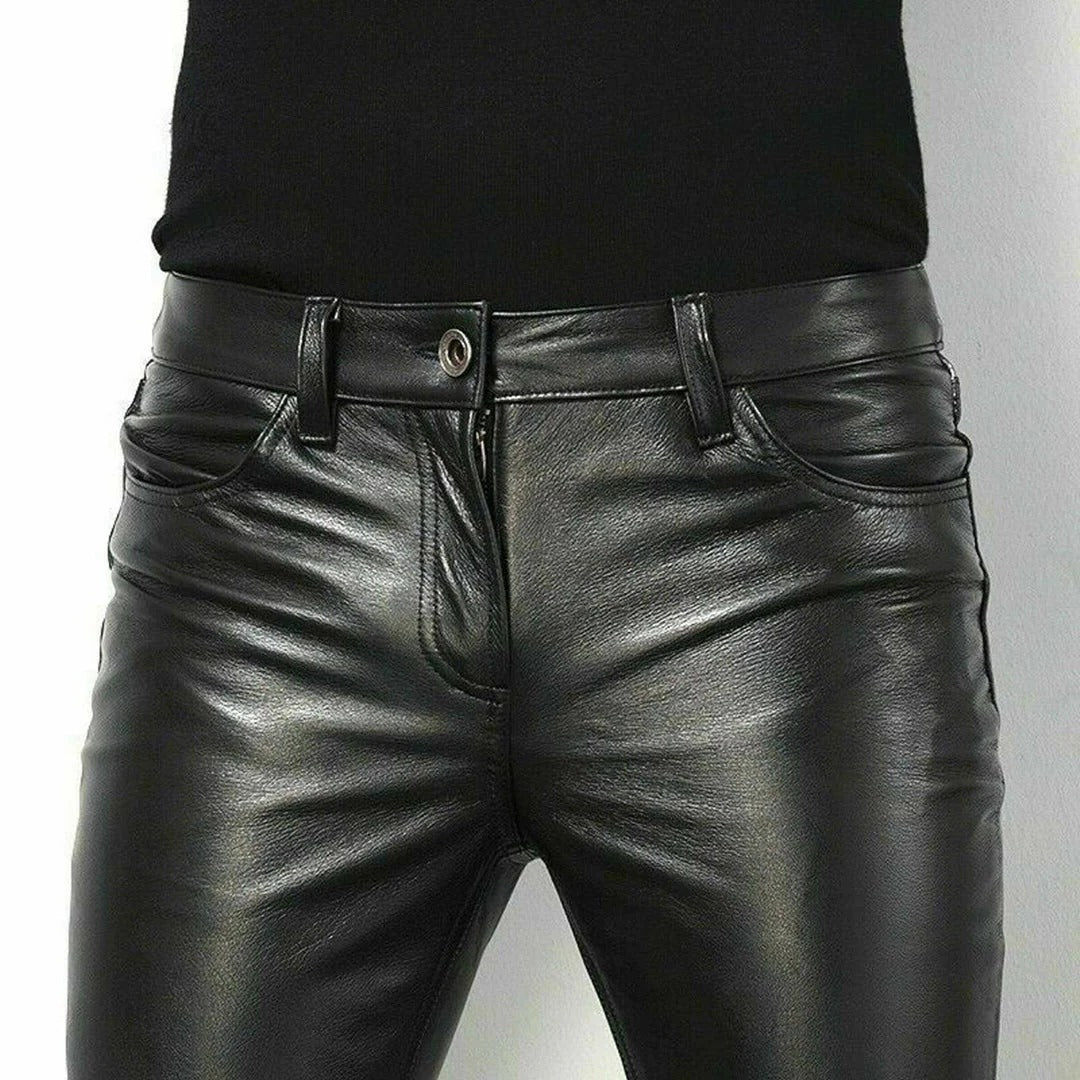Men's Leather Jeans