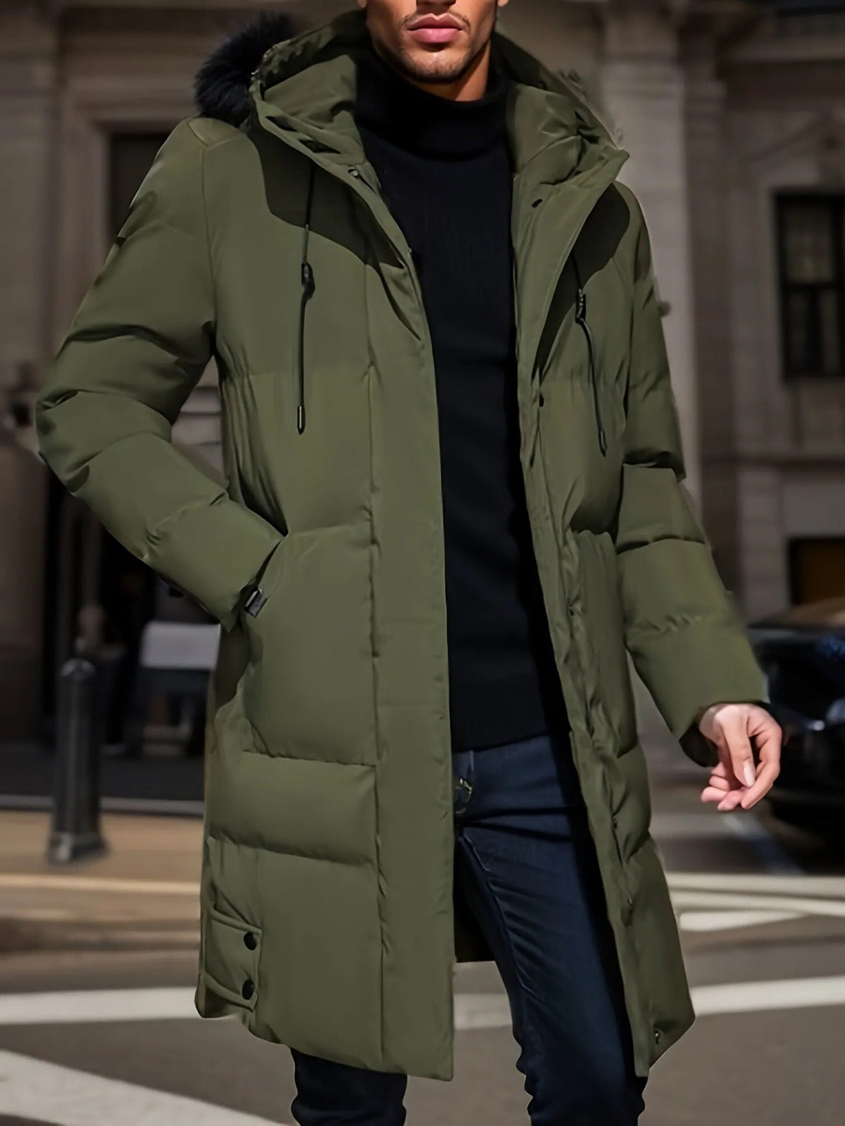 Long Winter Jacket for Men - Waterproof and Warm