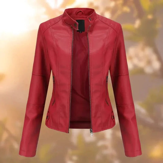 Women’s Stand Collar Jacket with Structured Silhouette