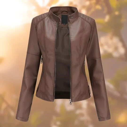 Women’s Stand Collar Jacket with Structured Silhouette