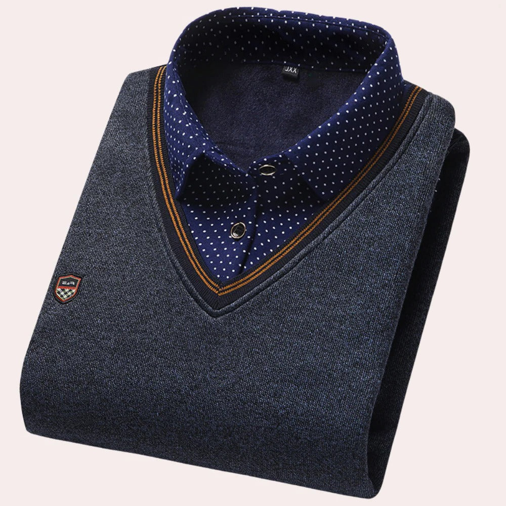 Men's Shirt Collar Sweater