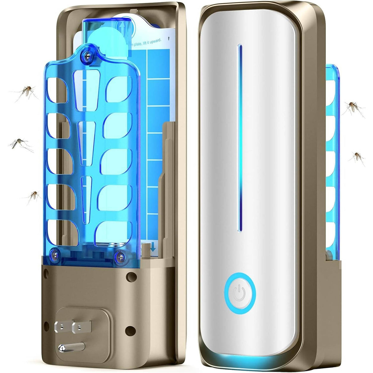 Plug in Fruit Fly Traps Indoor for Home, Mosquito Bug Zapper & Gnat Moth Catcher with 9W UV Night Light, 2 Pack