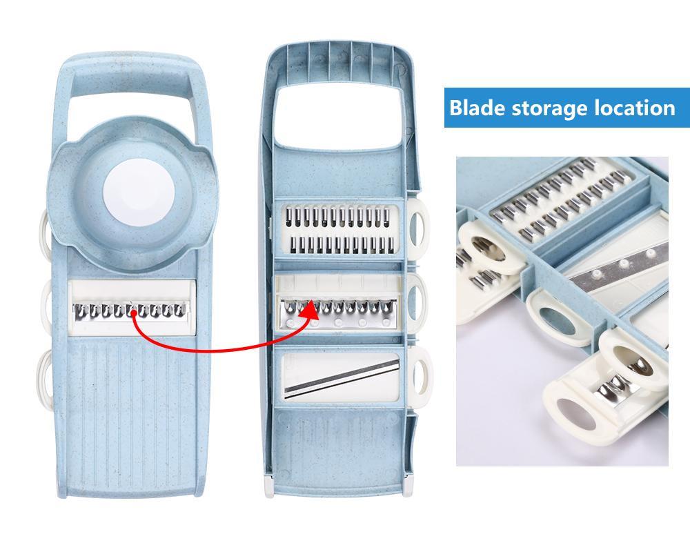 Mandoline Slicer with 6 Interchangeable Blades and Protective Hand Holder, Storage Case