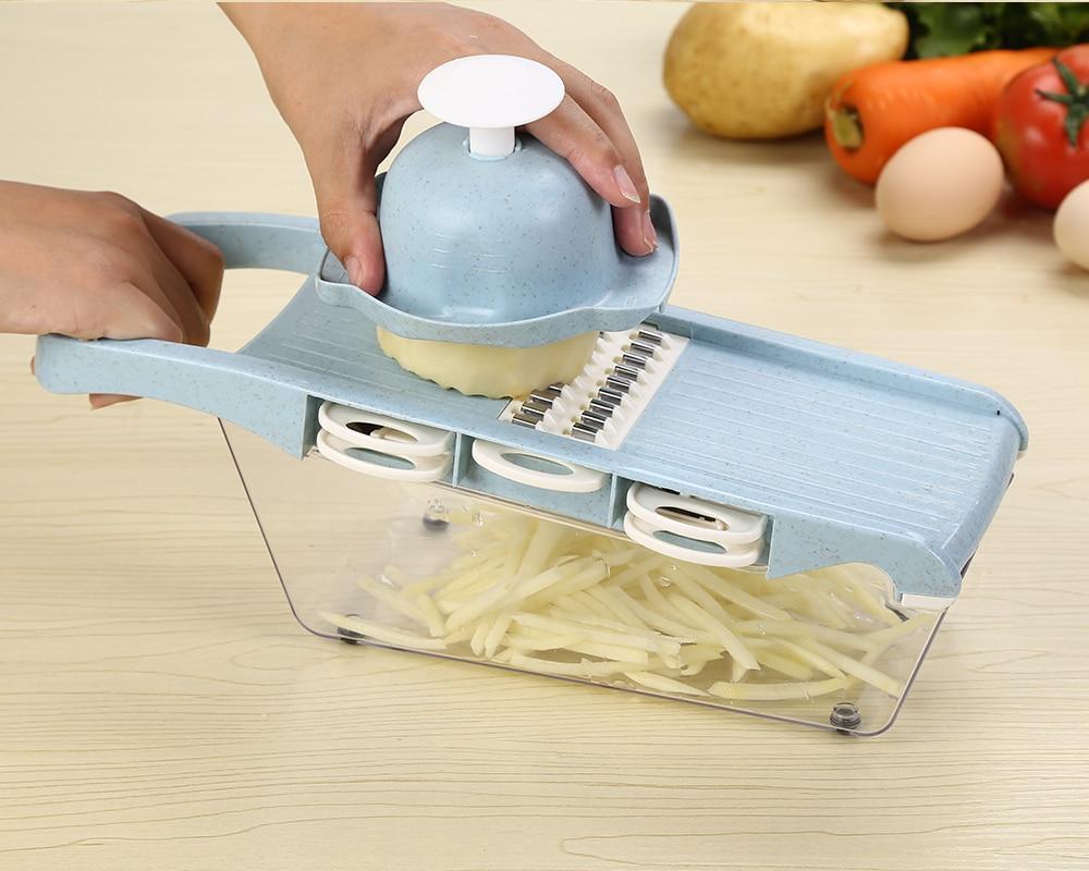 Mandoline Slicer with 6 Interchangeable Blades and Protective Hand Holder, Storage Case