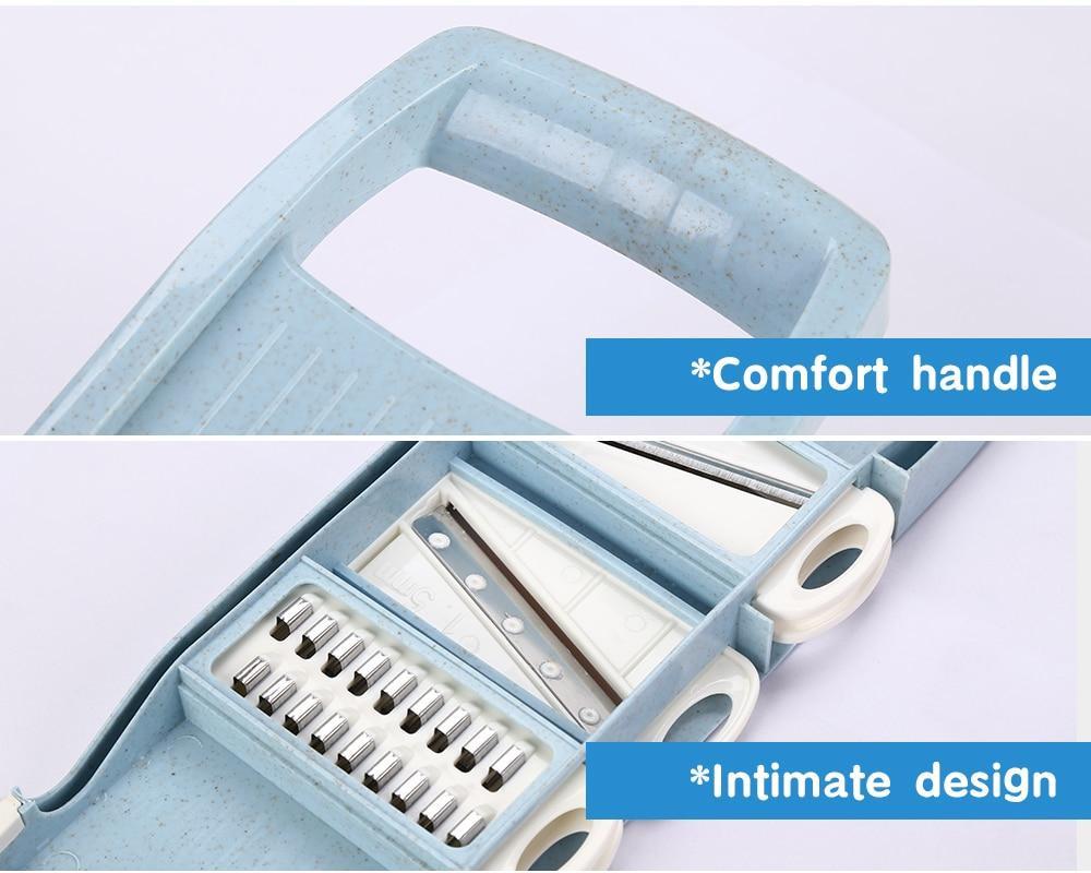 Mandoline Slicer with 6 Interchangeable Blades and Protective Hand Holder, Storage Case