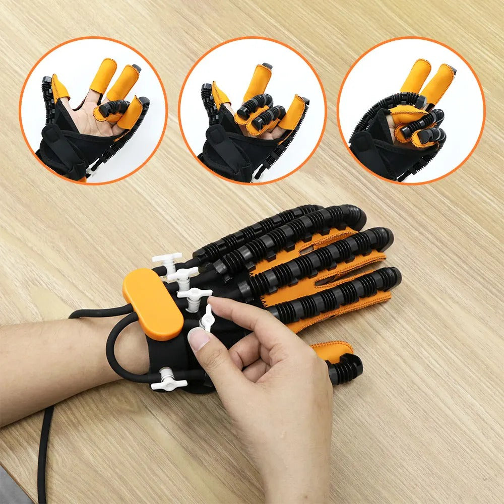 Hand Therapy Trainer Gloves with Adjustable Air Assist and Rechargeable Pump, 5 Levels