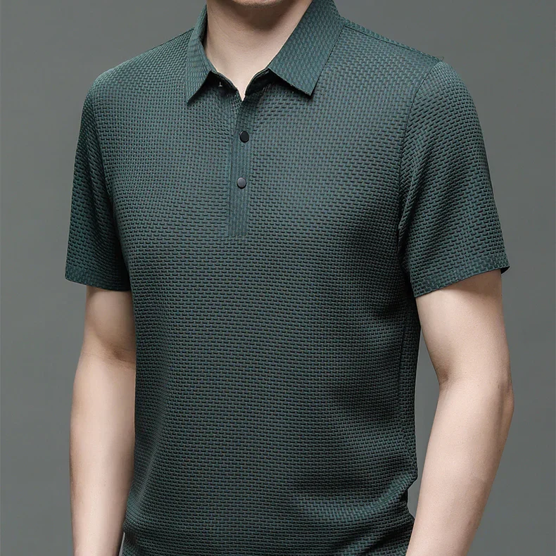 Men's Polo Shirt with Tailored Fit and Breathable Cotton Blend, Machine Washable