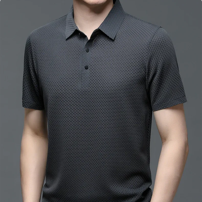 Men's Polo Shirt with Tailored Fit and Breathable Cotton Blend, Machine Washable