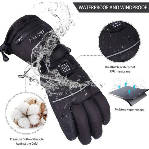 Heated Gloves with 3-Heat Level Control