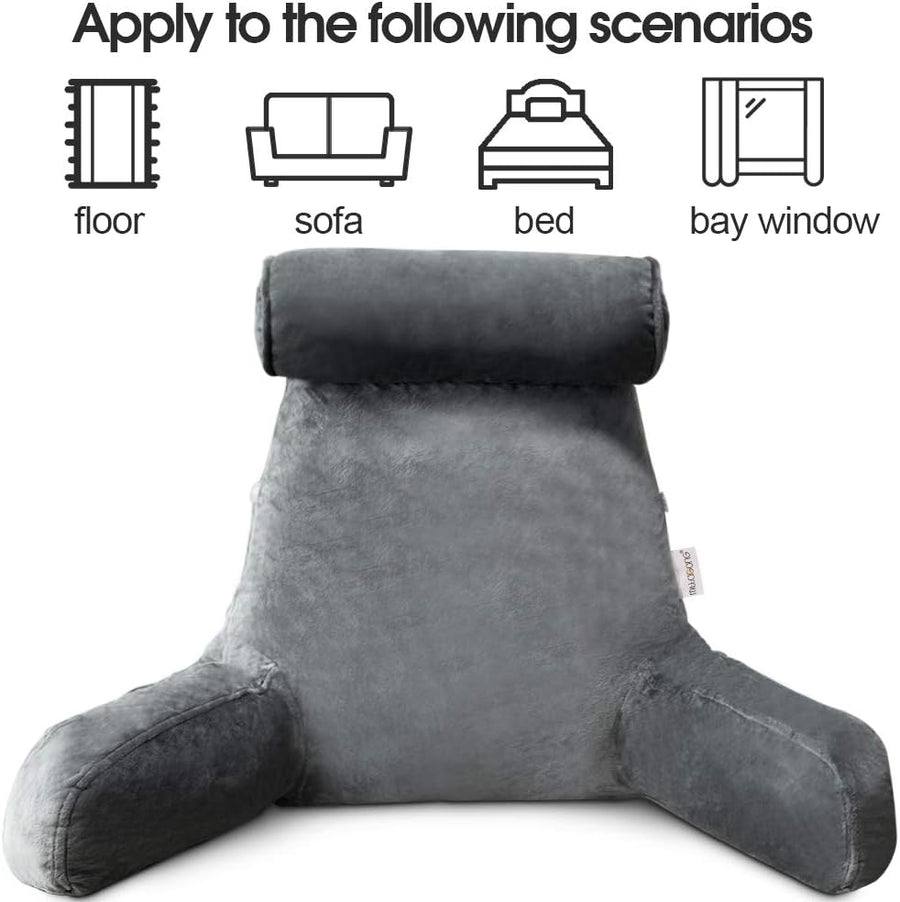 Deluxe Reading Bed Pillow with Arms