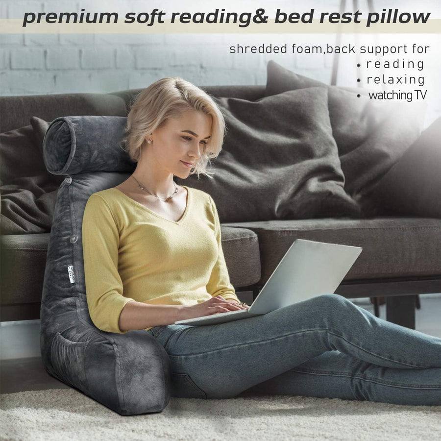 Deluxe Reading Bed Pillow with Arms