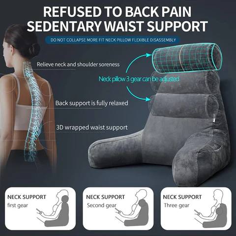 Deluxe Reading Bed Pillow with Arms