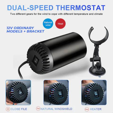 Car Warm Air Blower, Fast Heating & Cooling 360-Degree Rotatable Cup Shape Heater