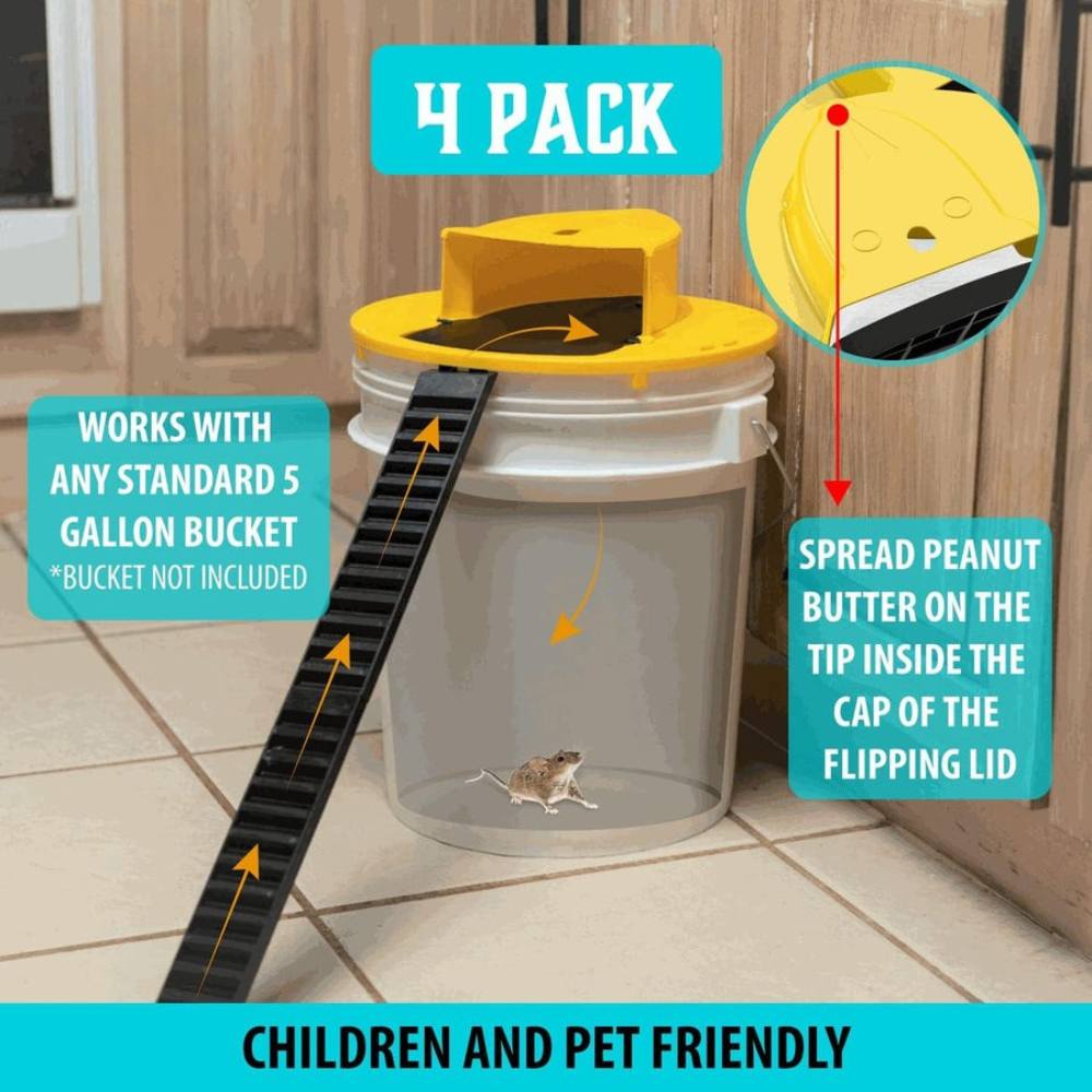 Bucket Lid Mouse Trap, Auto-Reset Rodent Catcher
