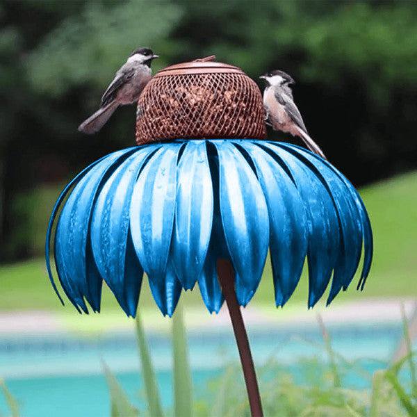 Coneflower Bird Feeder Metal Garden Decor